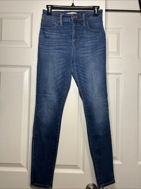 Madewell 10” High Rise Skinny Jeans Medium Wash Button Fly 27